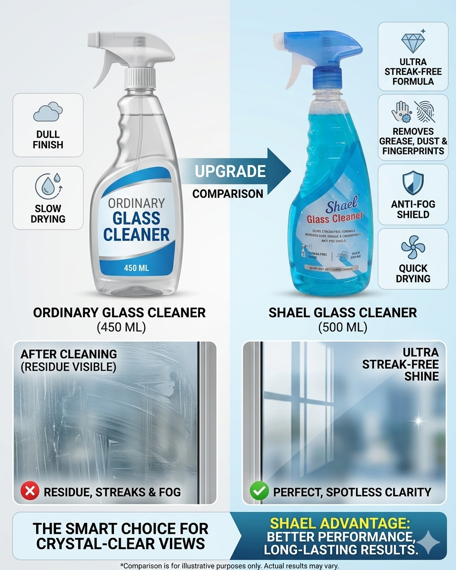 Glass Cleaner 500ml – Streak-Free Liquid for Windows, Mirrors & Multi-Surface Glass