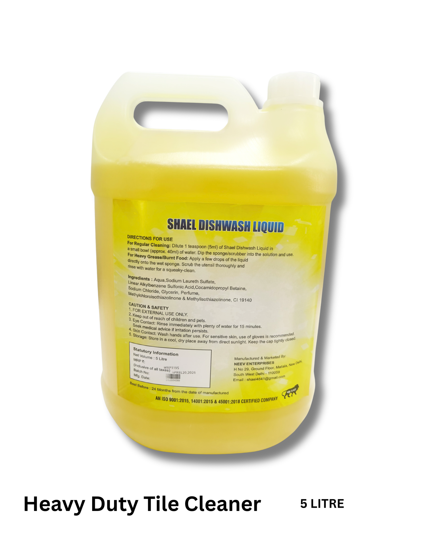 Lemon Dishwash Liquid 5 Liter – Bulk High Foam Grease-Cutting Dish Soap Commercial Grease-Cutting Dishwashing Soap