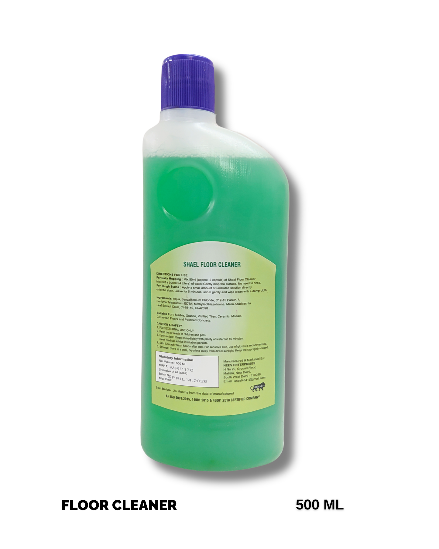 Neem Floor Cleaner 500ml | Natural Ayurvedic Disinfectant for Tiles, Marble & Daily Home Use | Safe for Kids & Pets
