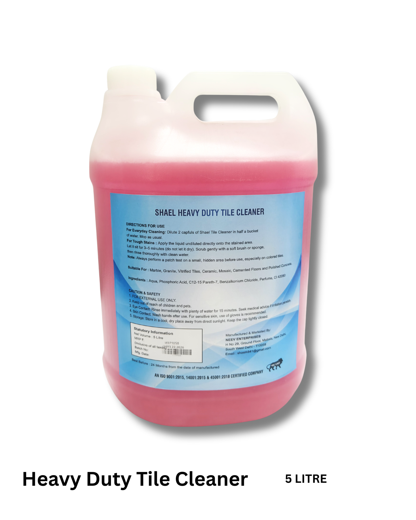 Heavy Duty Tile Cleaner 5 Litre | Professional Stain & Grout Remover for Ceramic, Porcelain & Vitrified Tiles | Bulk Commercial Pack
