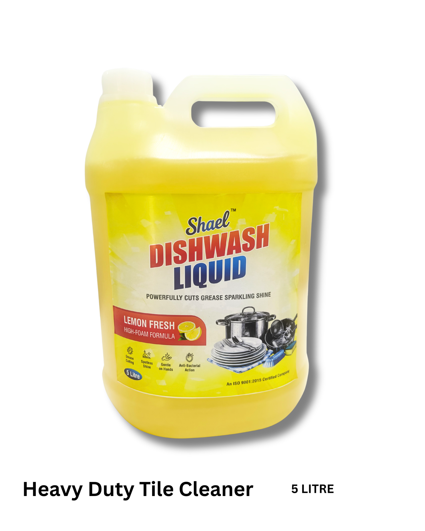 Lemon Dishwash Liquid 5 Liter – Bulk High Foam Grease-Cutting Dish Soap Commercial Grease-Cutting Dishwashing Soap