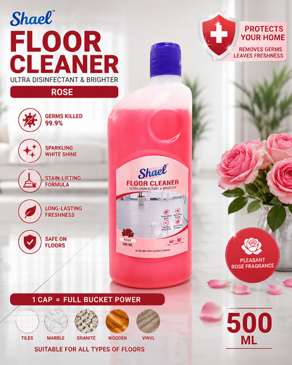 Rose Floor Cleaner 500ml – Long Lasting Floral Fragrance for Multi-Surface Shine
