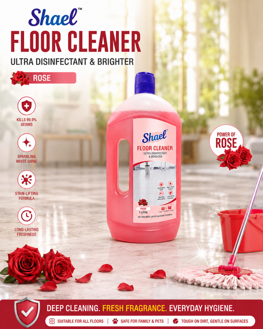 Neem Rose Floor Cleaner 1 Litre | Natural Ayurvedic Disinfectant with Premium Rose Fragrance | Safe for Home, Tiles & Marble