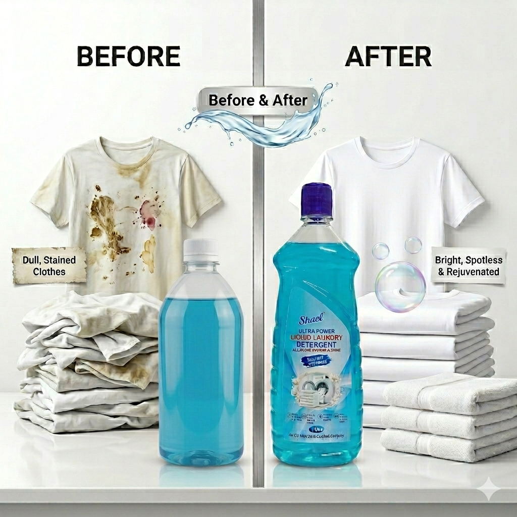 Liquid Laundry Detergent 1 Liter – High Foam Stain Remover with Fresh Scent