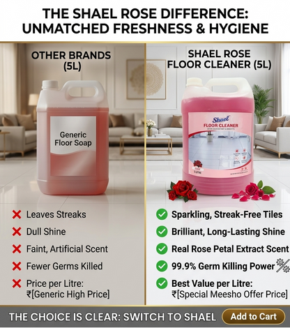 Rose Floor Cleaner 5 Liter – Floral Fragrance Multi-Surface Liquid for Tile, Marble & Home