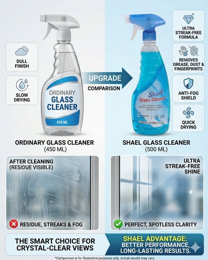 Glass Cleaner 500ml – Streak-Free Liquid for Windows, Mirrors & Multi-Surface Glass