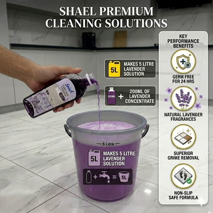 Floor Cleaner Concentrate Lavender 200ml – Makes 5 Litres – Multi-Surface Floor Cleaner for Tile, Marble & Wood
