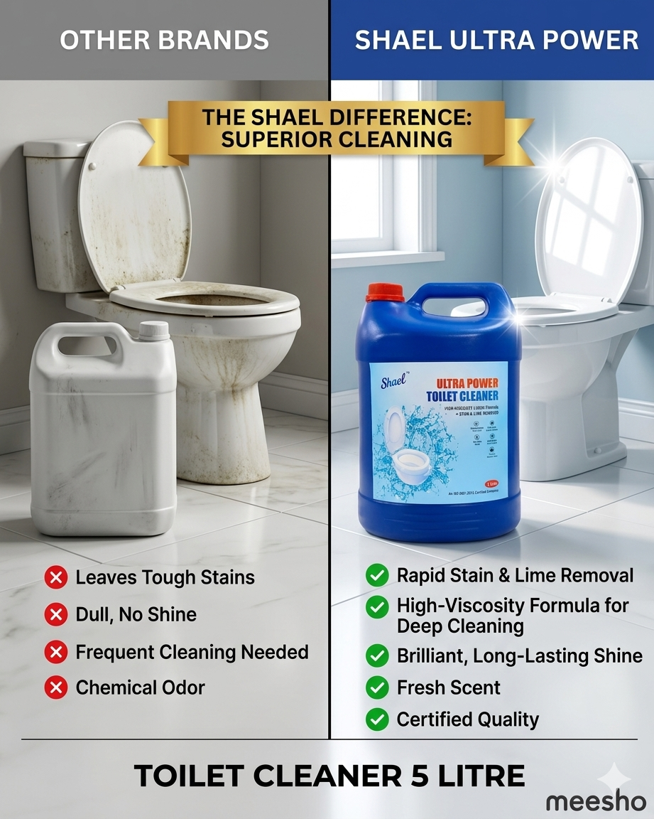 Toilet Cleaner 5 Liter – Bulk Commercial Thick Gel for Tough Stains, Limescale & Bathroom Hygiene