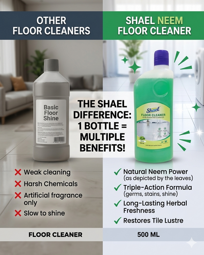 Neem Floor Cleaner 500ml | Natural Ayurvedic Disinfectant for Tiles, Marble & Daily Home Use | Safe for Kids & Pets