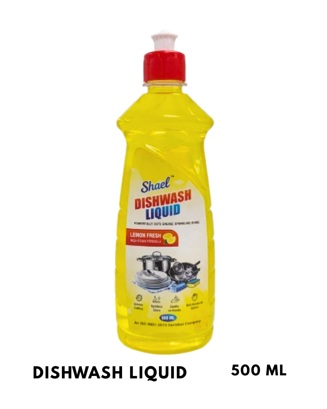 Lemon Dishwash Liquid 500ml | Grease-Cutting Utensil Cleaner with Fresh Citrus Fragrance