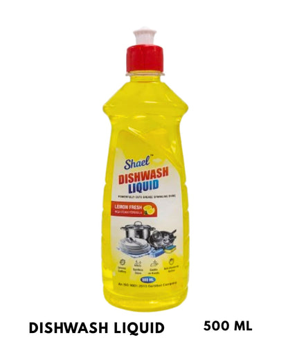 Lemon Dishwash Liquid 500ml | Grease-Cutting Utensil Cleaner with Fresh Citrus Fragrance