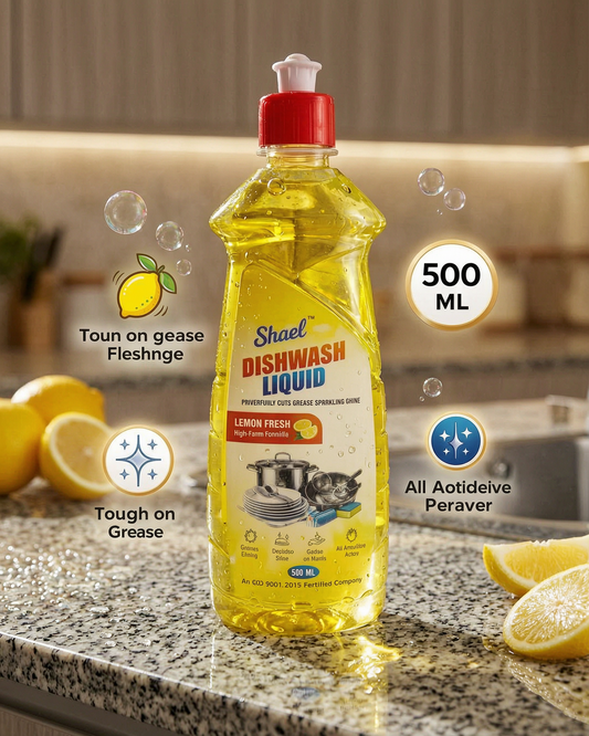 Lemon Dishwash Liquid 500ml | Grease-Cutting Utensil Cleaner with Fresh Citrus Fragrance